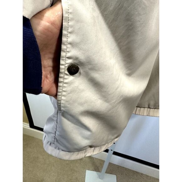 FOOTJOY DRYJOYS Men's Short Sleeve 1/2 Zip Golf Rain Jacket Beige Size Large - Picture 8 of 16